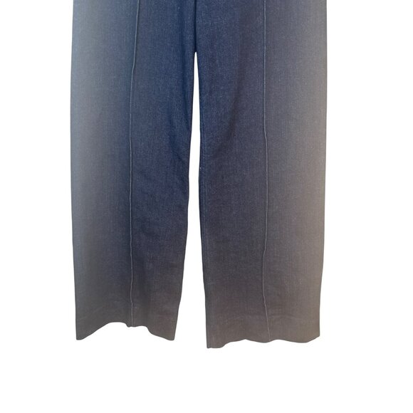 2/$30 ZARA Wide-Leg Size 2 High-Rise Dark Navy Denim Pants - Picture 8 of 14